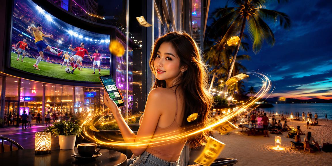 Pemain menyaksikan perlawanan sukan langsung dan membuat taruhan di platform 2032